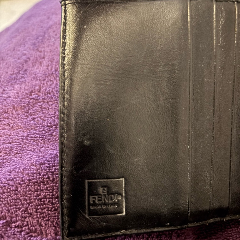 Fendi Zuccal Leather Canvas Brown Tri-Fold Wallet - Picture 3 of 10